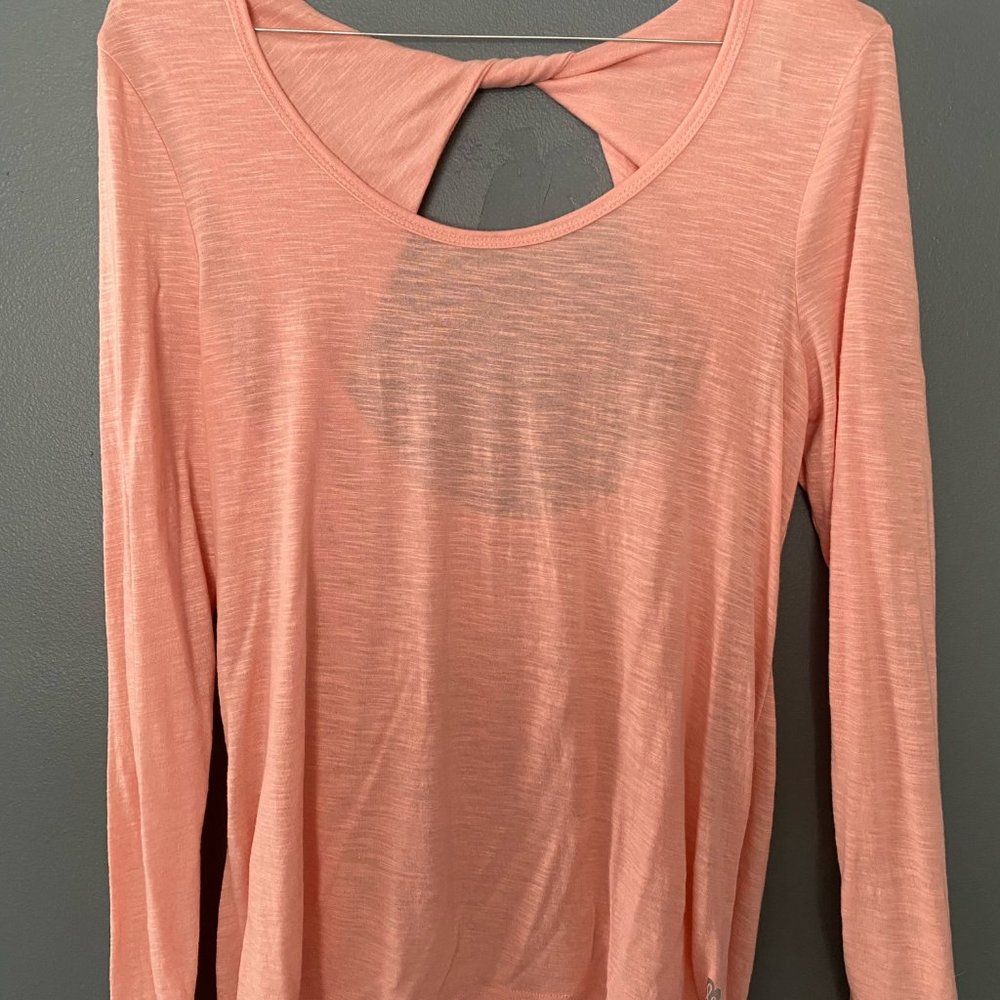Pink Long Sleeve with Open Twist Back Size Large